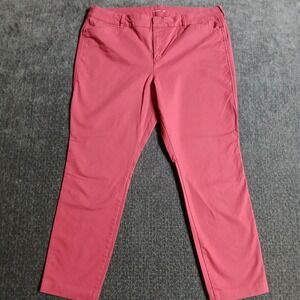 Old Navy Pixie Pants Women's Sz 16 Mid-Rise Cropped Chino Ankle Pants Coral Pink